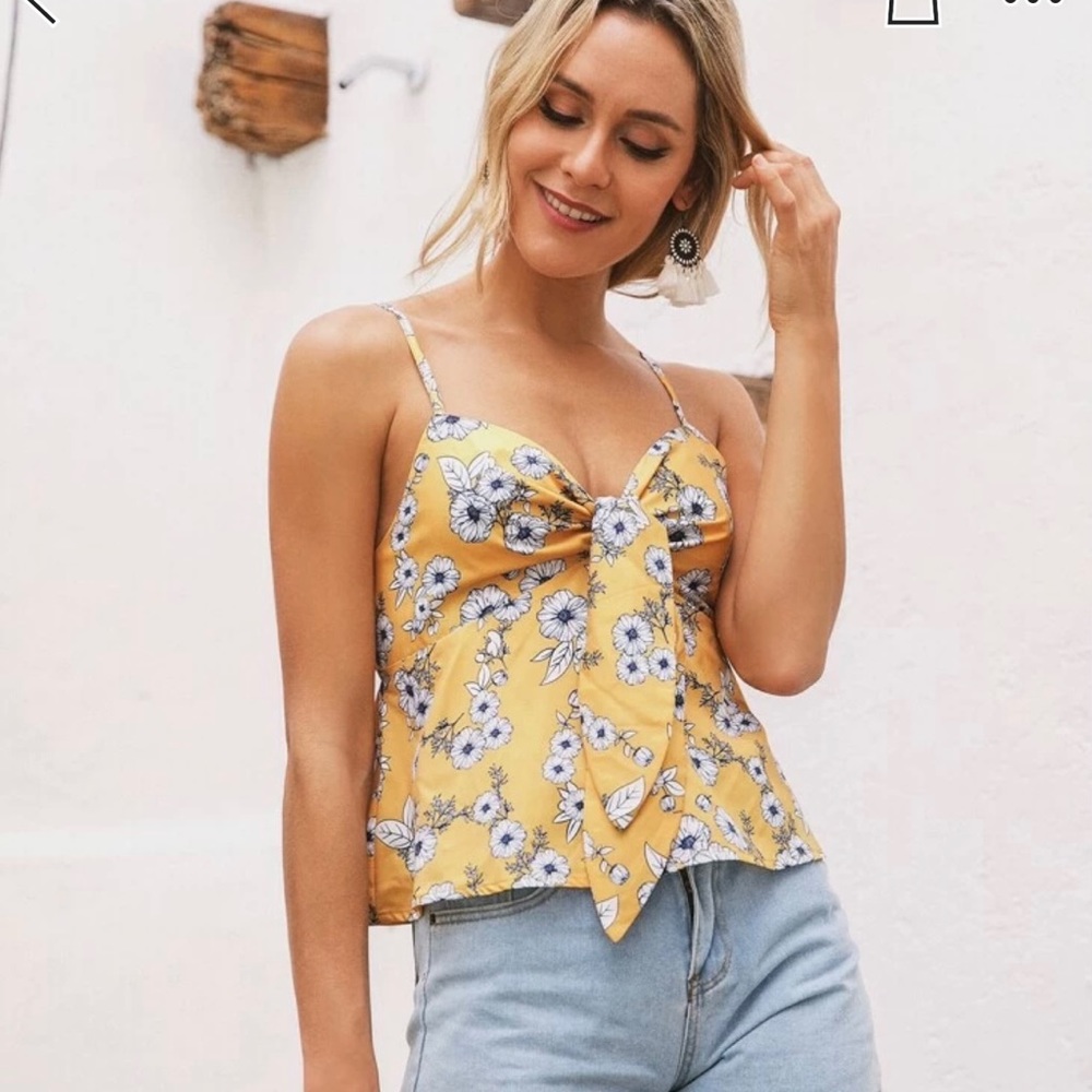 Yellow summery boho top